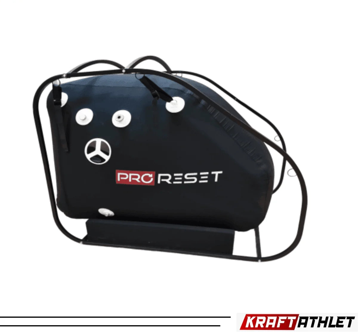"ProReset Comfort seated hyperbaric chamber with external frame and reclining lounge chair."​

