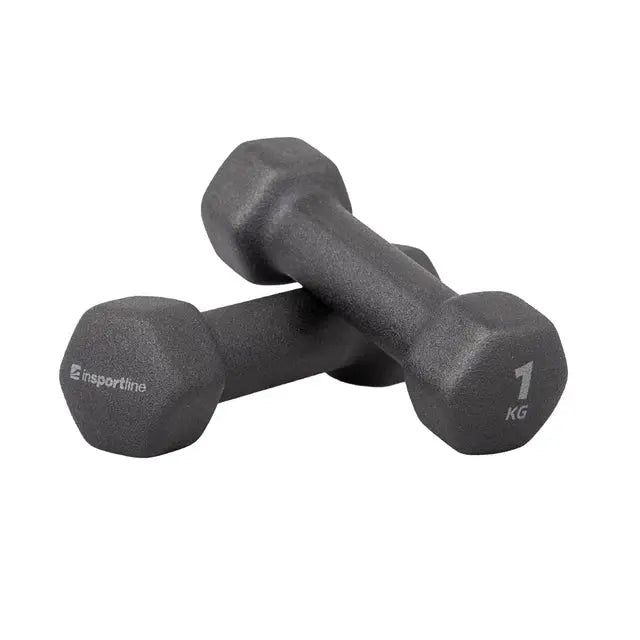 inSPORTline Neoprene Dumbbells ON‑X Renbell 2 × 1 kg Hex Weights InSportLine