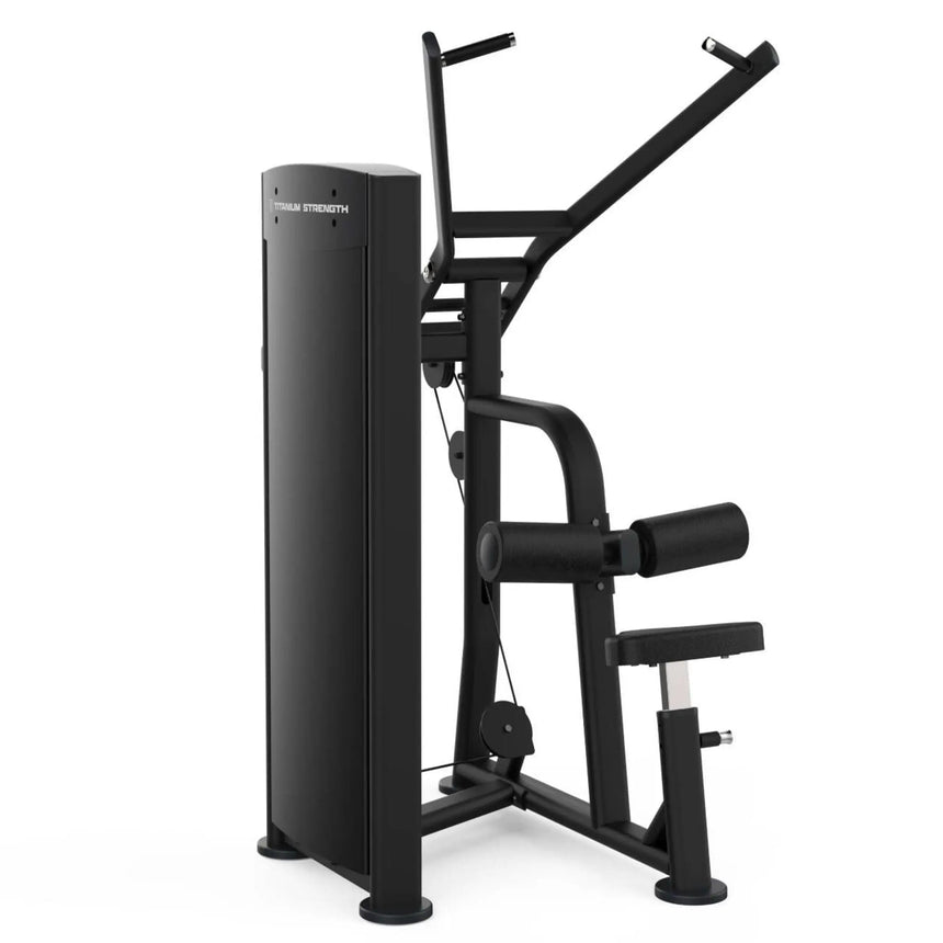 Titanium Strength Black Series Selectorized Lat Pulldown – Commercial Back Training Machine Titanium Strength