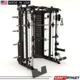 Force USA| G-Series G15® Compact All-In-One Trainer – Smith Machine, Rack + Double Pulley (Kabelverhältnis 2:1 und 4:1) + 260 kg Gewichtsscheiben enthalten – Kompakte Version Force USA