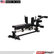 Force USA C10 Base Bench with leg curl, leg extension, and preacher curl attachments.​

