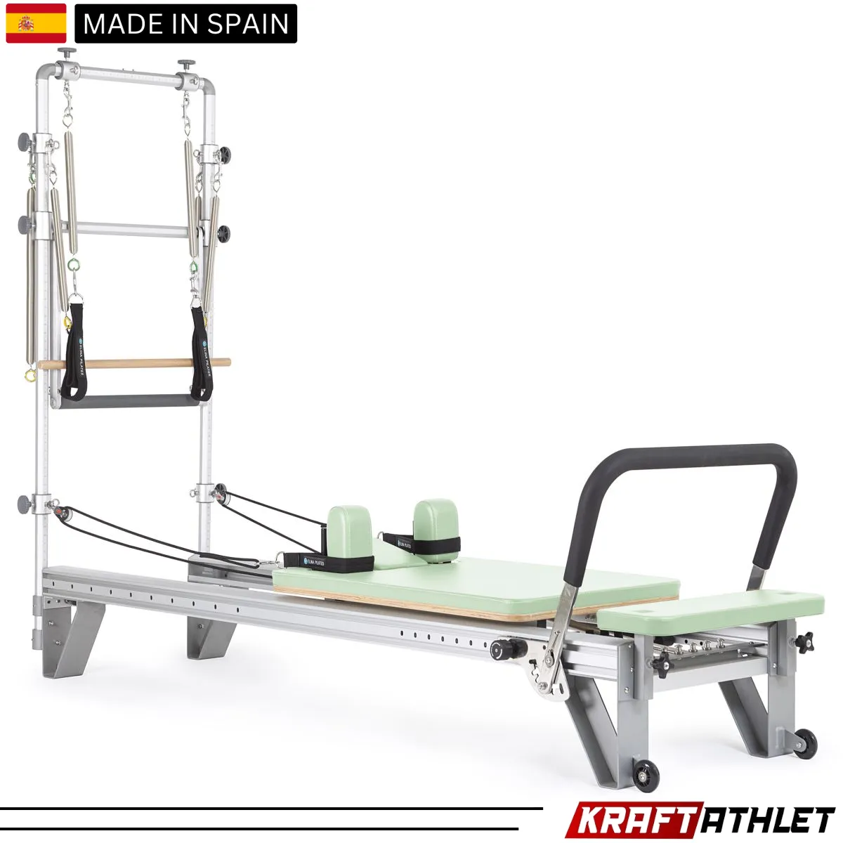 "Elina Pilates Mentor Reformer with Tower – A premium reformer for professional and home Pilates training."

