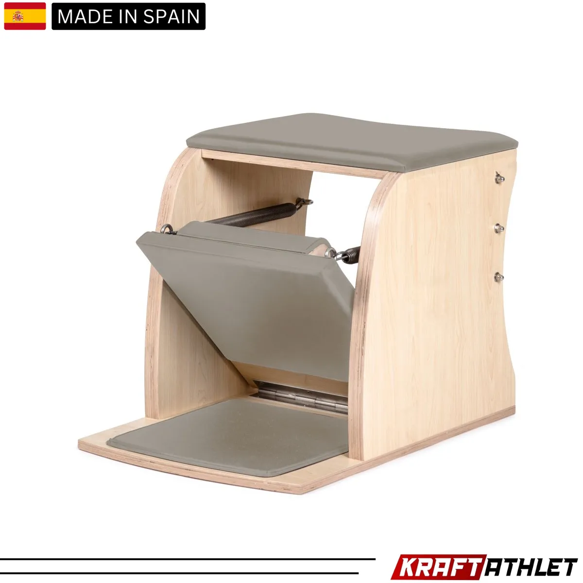 "Elina Pilates Wunda Chair – Compact and ergonomic Pilates chair for core strength and stability training."


