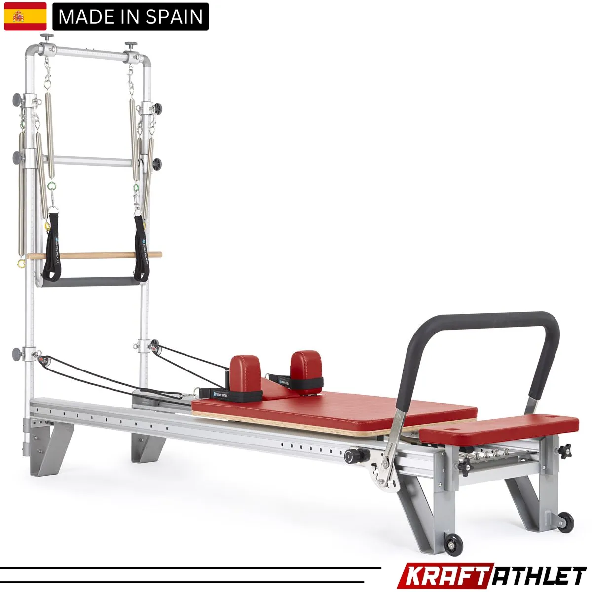 "Elina Pilates Mentor Reformer with Tower – A premium reformer for professional and home Pilates training."

