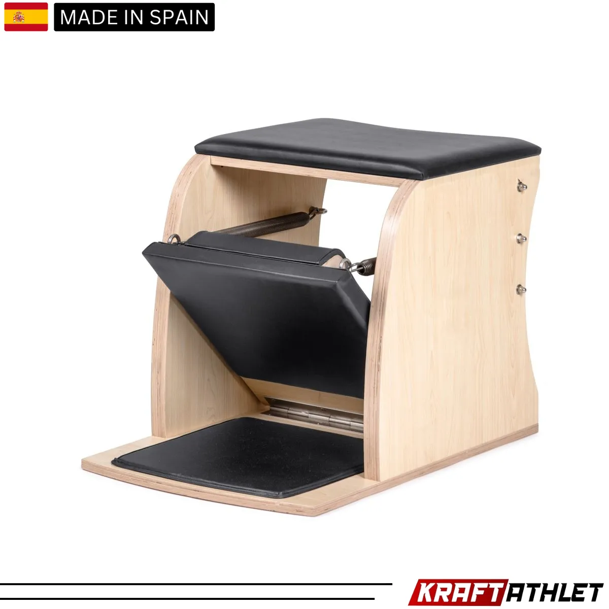 "Elina Pilates Wunda Chair – Compact and ergonomic Pilates chair for core strength and stability training."


