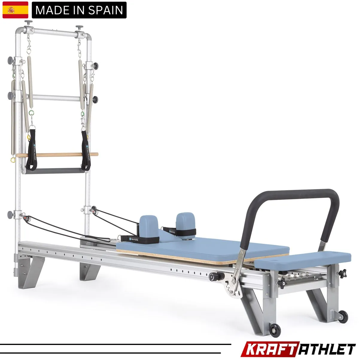 "Elina Pilates Mentor Reformer with Tower – A premium reformer for professional and home Pilates training."

