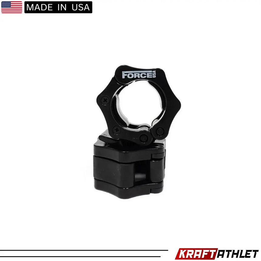 Force USA Olympic Quick Lock Collars – robust quick-release collars for Olympic barbells.
