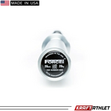 Force USA The Gunner Olympic Bar – 2.20m long, black barbell with silver sleeves and precise knurling.
