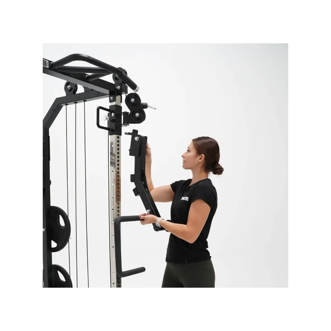 Force USA G6 Jammer Arms attached to the G6 All-In-One Trainer, demonstrating various exercise options.​