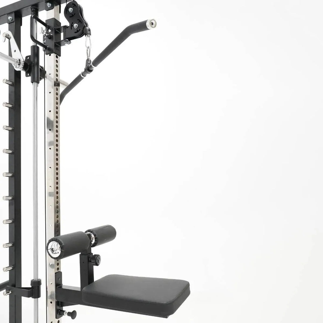 Force USA Lateral Row Seat attached to an all-in-one rowing trainer.
