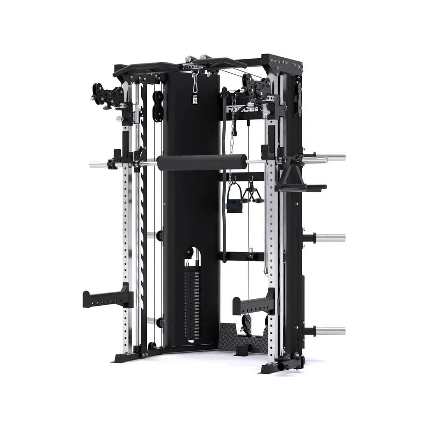 Force USA C10 All-In-One Trainer featuring Power Rack, Smith Machine, and Cable Pulley System.​

