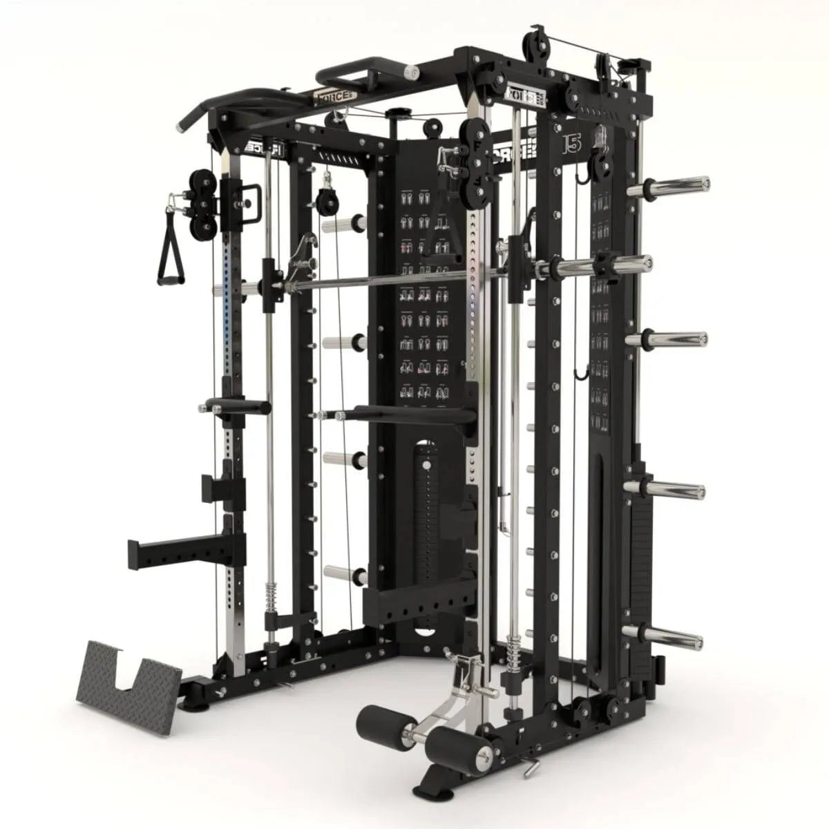 Force USA G15® All-In-One Trainer featuring Smith Machine, power rack, and dual adjustable pulleys.

