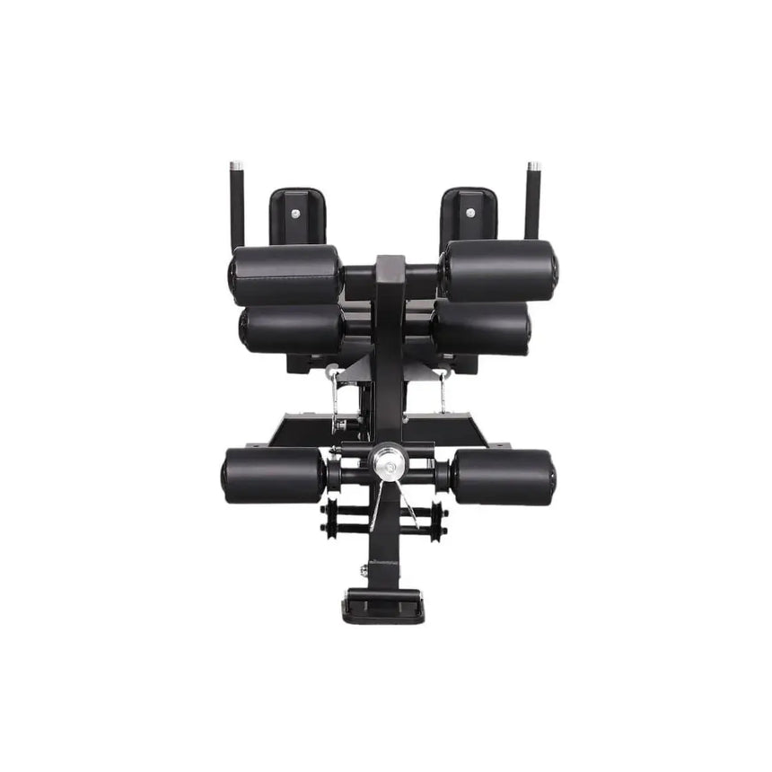 Force USA C10 Base Bench with leg curl, leg extension, and preacher curl attachments.​

