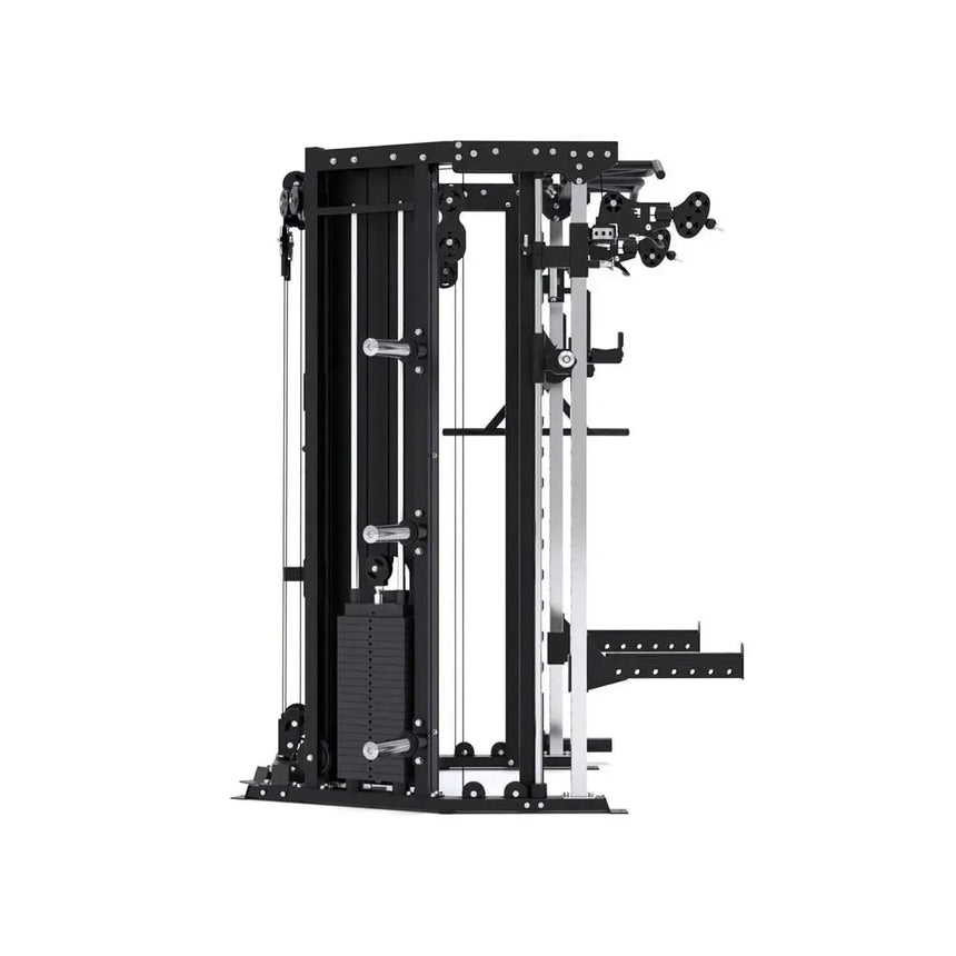 Force USA C10 All-In-One Trainer featuring Power Rack, Smith Machine, and Cable Pulley System.​

