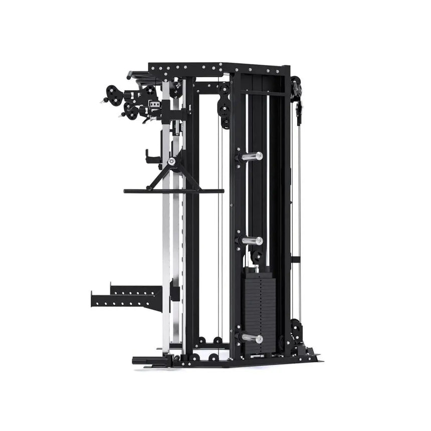 Force USA C10 All-In-One Trainer featuring Power Rack, Smith Machine, and Cable Pulley System.​

