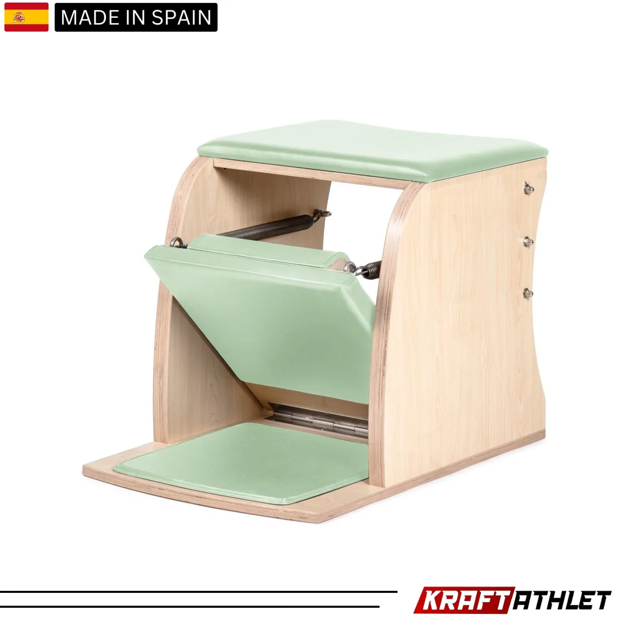 "Elina Pilates Wunda Chair – Compact and ergonomic Pilates chair for core strength and stability training."

