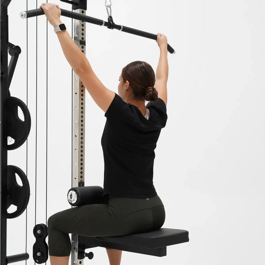 Force USA G1 All-In-One Trainer V2 Upgrade Kit components including lat pulldown seat and low row foot plate.​
